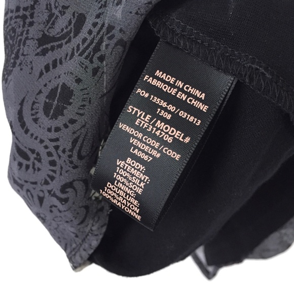 ella moss felicity lace print silk chiffon blouse - Picture 8 of 8